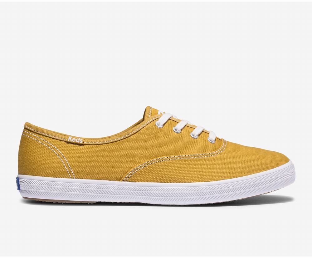 Women's Keds Washable Champion Feat Organic Cotton Sneakers Gold 3608154YC - South Africa